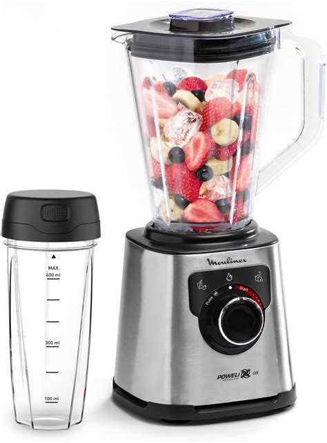 MOULINEX BLENDER 1200W, Plastic Jar Perfectmix, 2.0L Tritan Jar unbreakable, 2 Speed LM88HD27