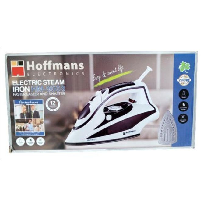 Hoffmans Steam Flat Iron With Self Cleaning - White