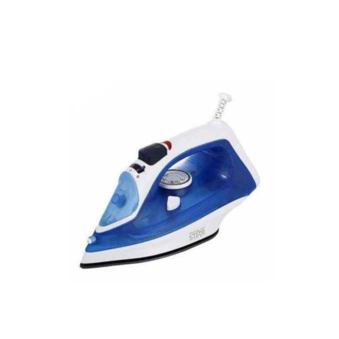 Steam And Dry Flat Iron With Ceramic Sole Plate - White, Blue 1122199 - Winningstar