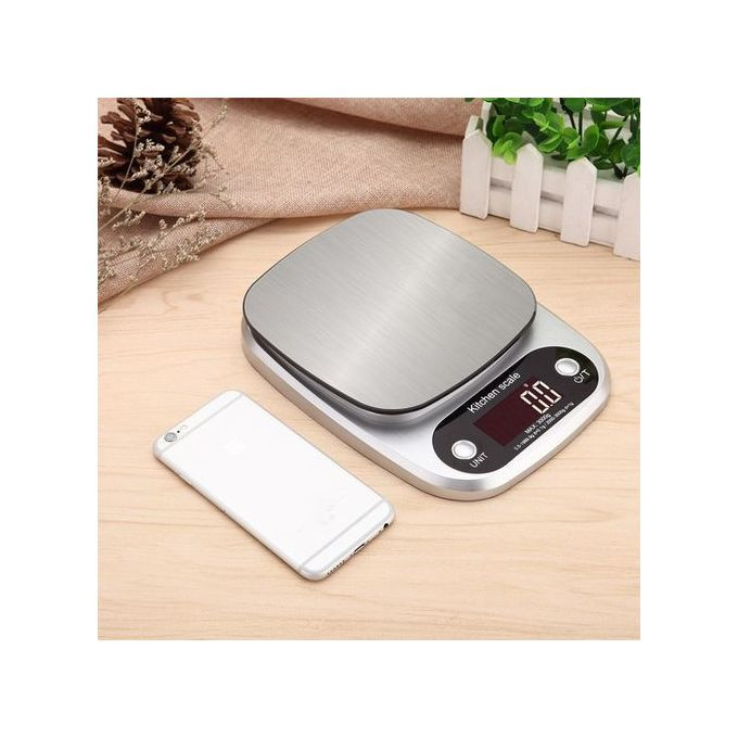 Digital Kitchen Weighing Scale 10kg - Silver 1045133 - Generic