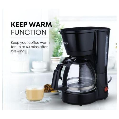 6 Cups Drip Coffee Maker With Filter And Borosilicate Glass Makes Coffee Fast - Multicolor