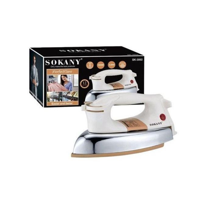Sokany Automatic Electric Dry Flat Iron - Cream