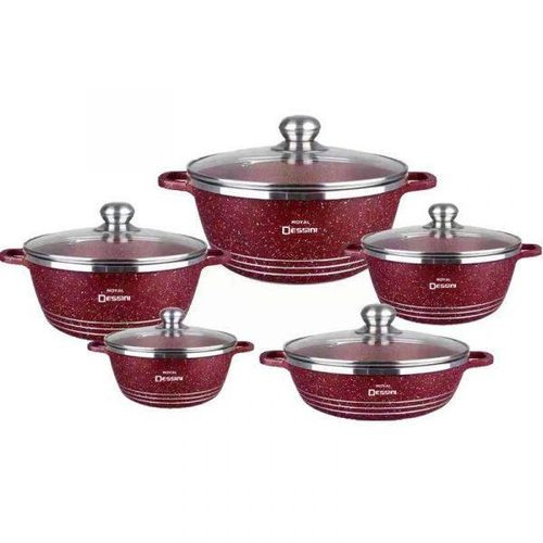 10 Pieces Ultra Quality Non Stick Cookware Designed To Withstand Extreme Heat-Multicolours