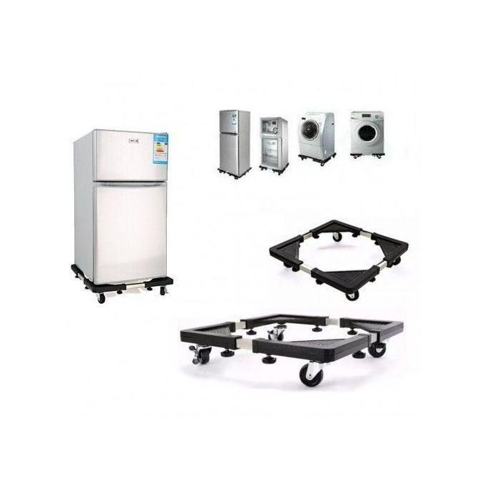 Adjustable Washing Machine And Fridge Stand Trolley,Black