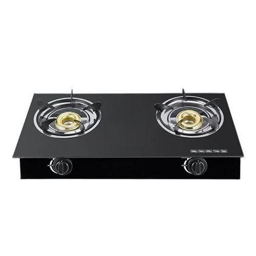Gas Stove With Glass Top-Black