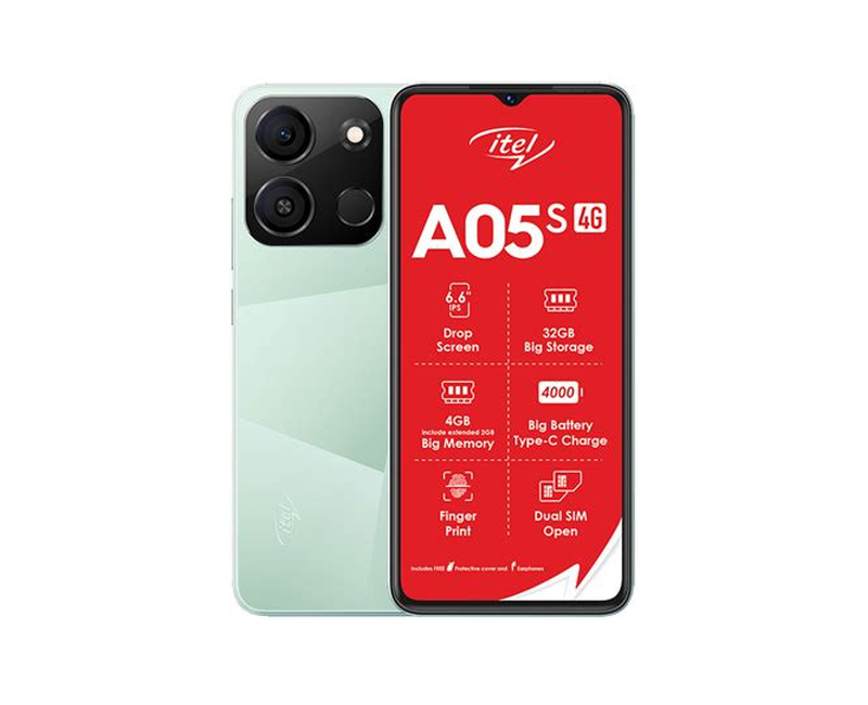 Itel A05s 4G - 6.6" 2GB RAM 32GB ROM 8MP 4000mAh - Meodow Green