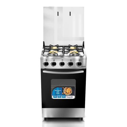 4 Burners Fully Gas Stainless Steel Gas Stove Cooker With Oven-Silver/Black