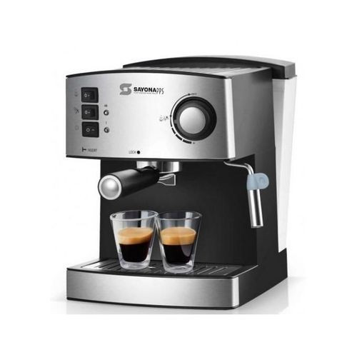 Electric Espresso Cappuccino And Latte Coffee Maker Machine-Silver/Black