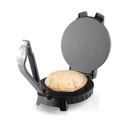 25 Cm Roti Snacks Breakfast Tortilla Maker-Silver/Black