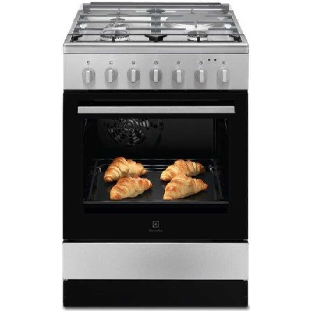 ELECTROLUX ROMANIA 60/60cms 3 Gas 1 ELECTRIC with Electric Oven & Grill + Rotasserie LKM6200IX