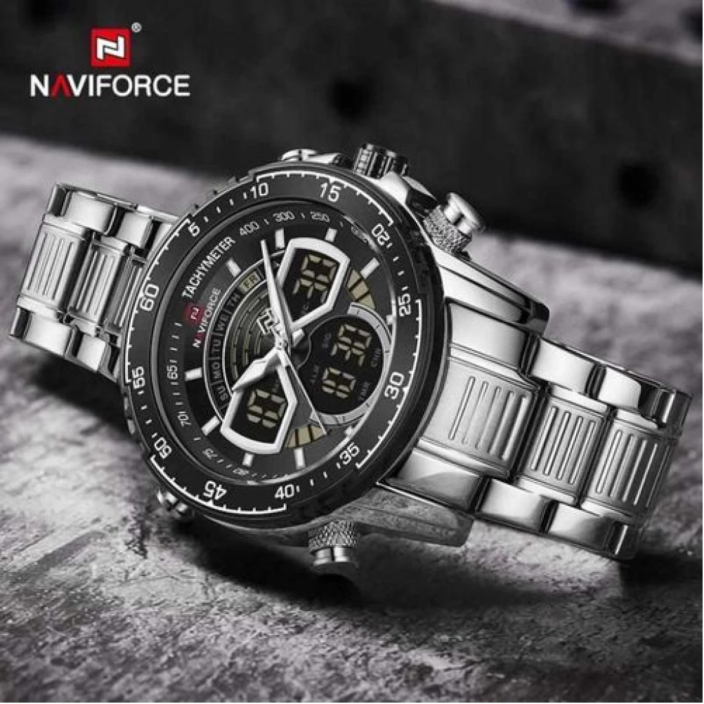 A Pack Of 2 Stainless Steel Designer WAtches - Black,Silver