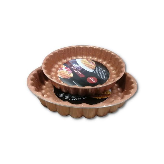 3Pc Decorative Nonstick Angel Baking Food Pie Cake Pan 28,30 & 32Cm, Copper.