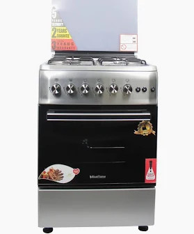 Blueflame cooker S6040GRF-IP, 60*60 Inox Stainless steel body, Glass top lid, Chicken Rotisserie, Turbo Fan, Auto gas Ignition, POOL SYSTEM