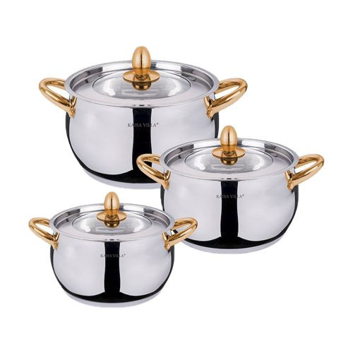 6 Pieces Heavy And Elegant Stainless Steel Cookware-Silver