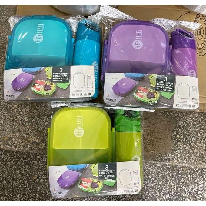 lunch box + spoon set with leakproof compartment