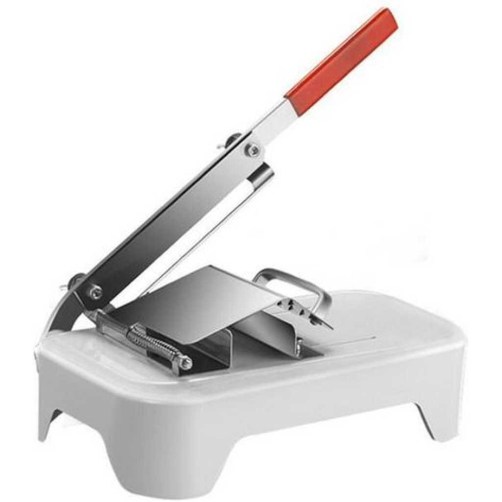 Commercial Eco Friendly Vegetable And Fruit Cutting Machine Mini Potato Chips Cutting Machine Chopper Slicer- Silver