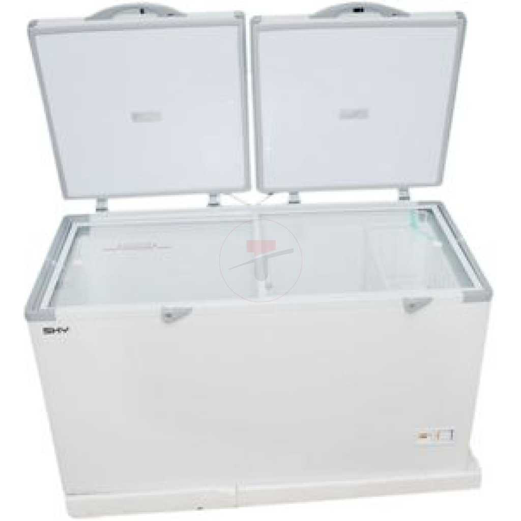 SKY SK 70 DD 700L Chest Freezer Double Door Sliding Glass