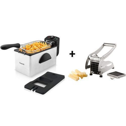 Quality Deep Fryer Of 3 Liters And 1 Chips Cutter-Silver