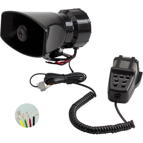 Alarm Horn Siren PA Speaker Mic System,BANHAO 100w 12v 7 Sound Loud Car Alarm Police Horn Police Car Siren Horn Speaker System Emergency Amplifier Alarm Kit Horn for 12V Truck Lorry Boat Car