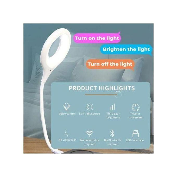 New Portable LED Desk Lamp Foldable Voice Night Light Small USB Smart Voice Lamp
