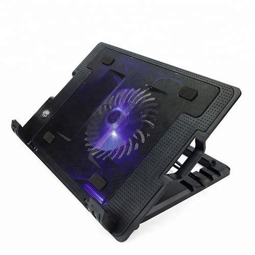 Notebook Laptop Cooling Pad with Stand - Black, Blue Light