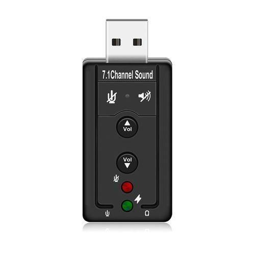 USB External Sound Card Audio Mini Adapter Black