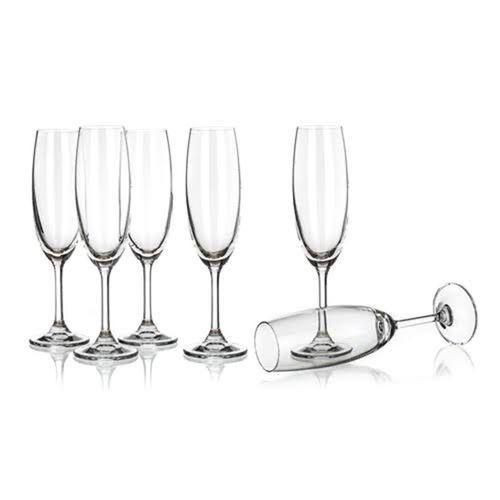 6 Pieces Quality Champagne Glasses-Transparent