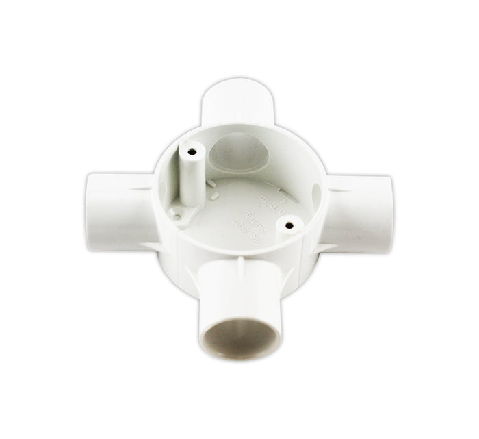 PVC Junction Box 4 Way WHITE - 25MM Tronic CP JUN4-25-WH