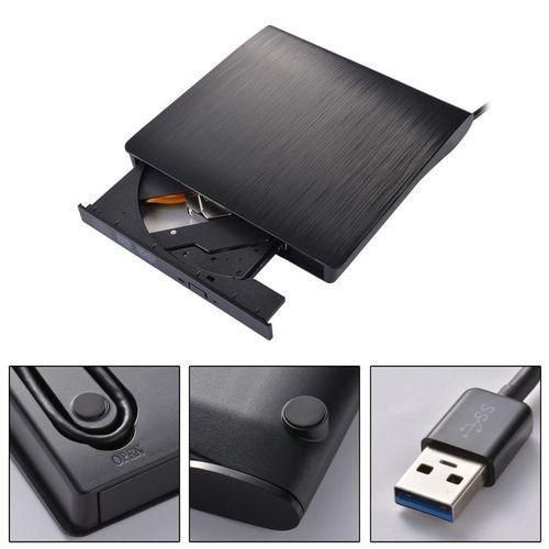 DVD-RW CD-RW external USB 3.0 Combo Drive Burner Player Slim - Black