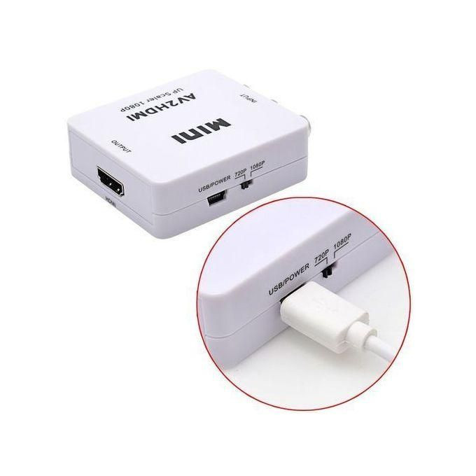 AV to HDMI Video Converter Adapter Full HD UP Scaler AV2HDMI for HDTV