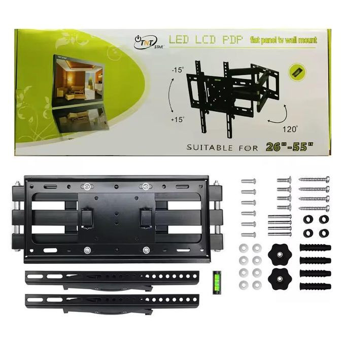 TV Bracket Adjustable 26-55 Full Motion Double Arm Swivel Tilt TV Wall Mount Bracket