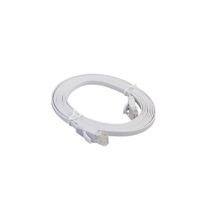 Ethernet Cable  CAT6e Flat Ethernet Network LAN Cable For Home Office - White