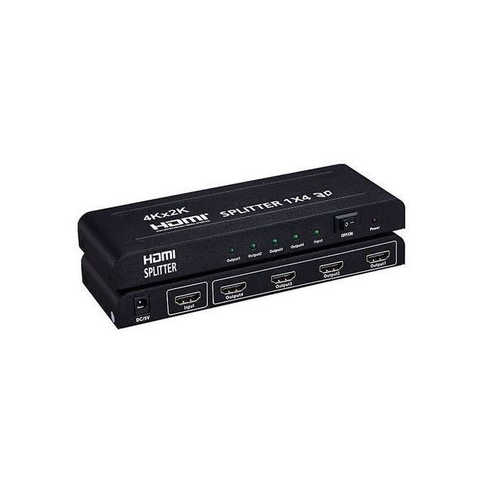 Ultra HD 4K 4 Port HDMI Splitter Black