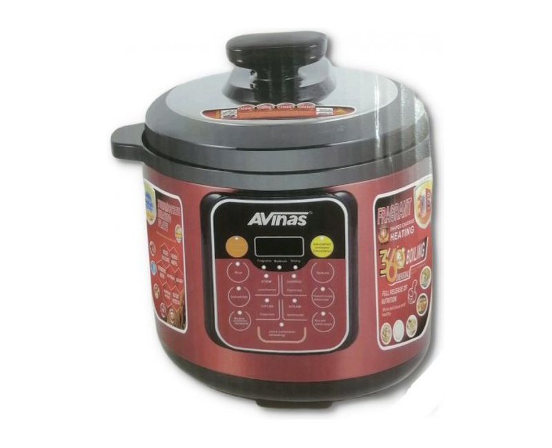 6L Electric Rice Pressure Cooker Saucepan Steamer-Maroon. Avinas