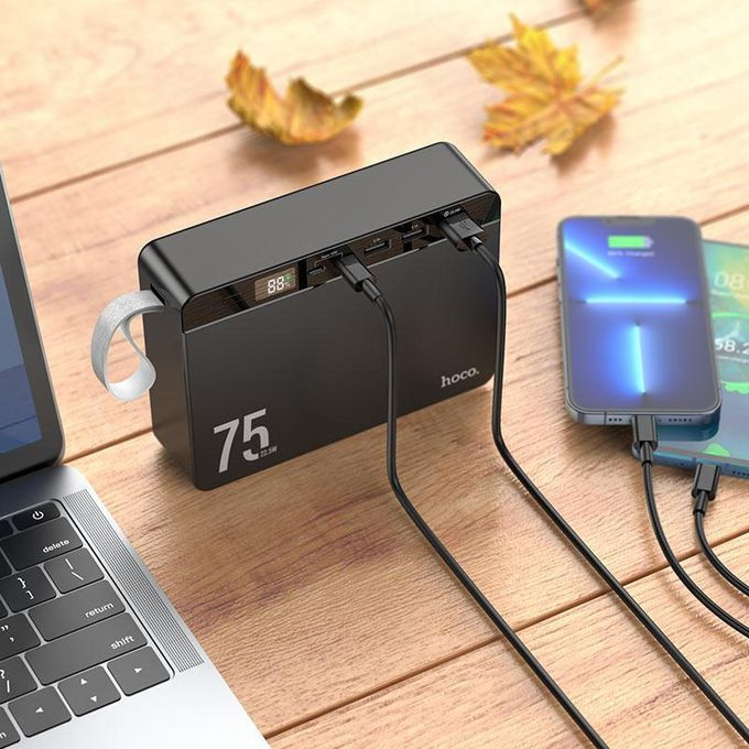 J94 Overlord Emergency Portable Mobile Phone powerbank, 75000mAh, Type-C / Micro-USB 18W input, USB 22.5W / Type-C 20W output, with LED digital display, support fast charging protocols.- Multicolot