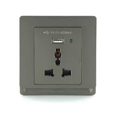 TRONIC 16A SWITCH SOCKET SINGLE NEON USB GREY TD 5113-UB-GY TD 5113-UB-GY