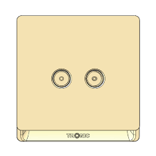 TD 2 GANG TV SOCKET TD 5322 GOLD TD 5322-GO