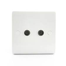 TD 2 GANG TV SOCKET TD 5322 IVORY TD 5322-IV