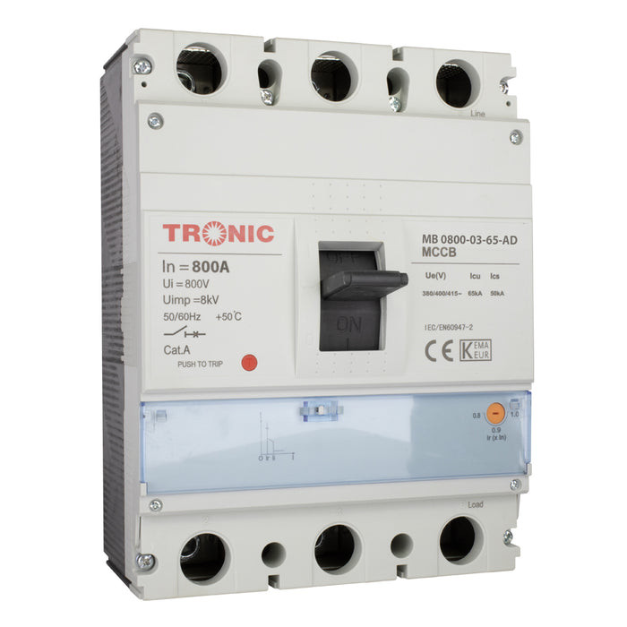 MCCB BREAKER ADJUSTABLE TYPE SGM6 800A 3P 65KA 800M MB 0800-03-65-AD