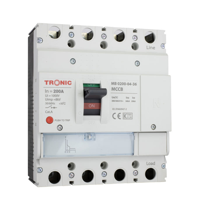 MCCB BREAKER SGM6 200A 4P 36KA 250L MB 0200-04-36
