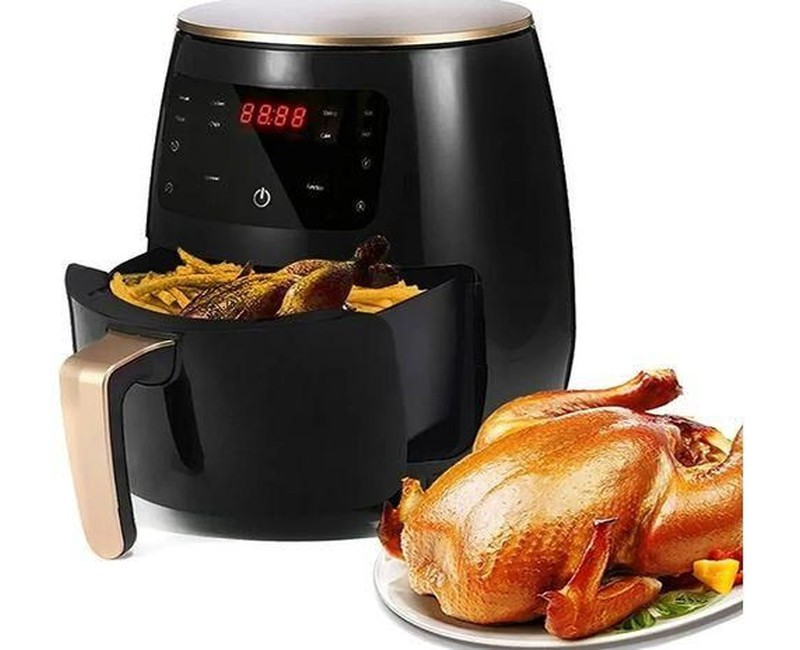 6 Liters Large Free Oil Healthy Air Fryer-Black/Green