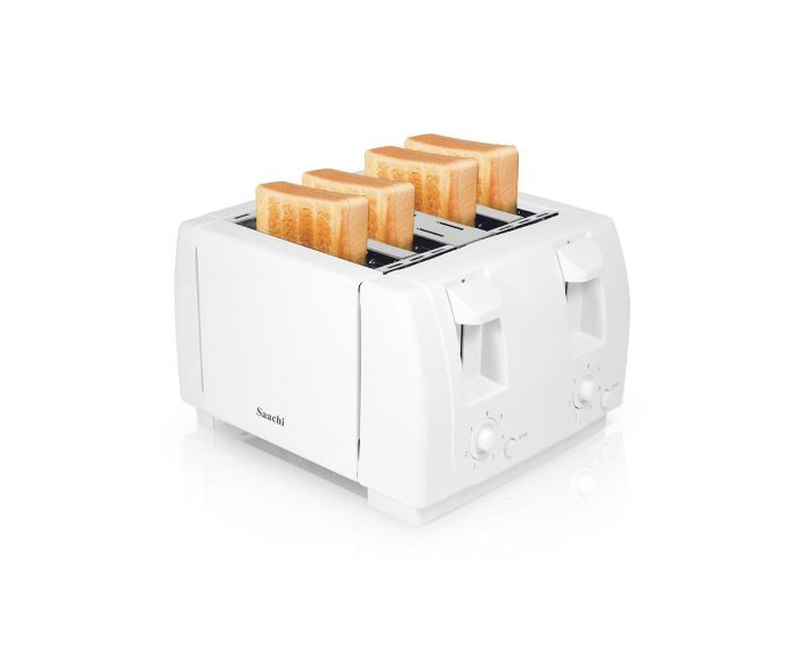 Electric 4 Slices Toaster With Automatic Pop-up/White