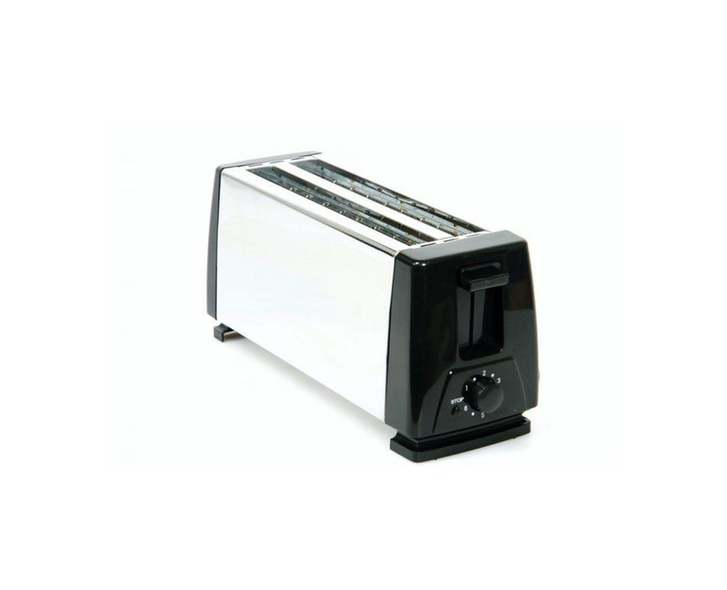 Quality Breakfast 4 Slices Bread Toaster With Open Tray At The Bottom-Silver/White