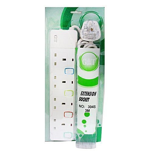 G&T 13A 4 Way Extension Socket - White