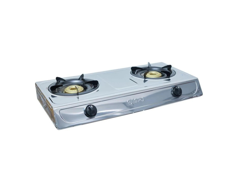 SPJ 2 BURNER TABLE TOP GAS STOVE STAINLESS STEEL