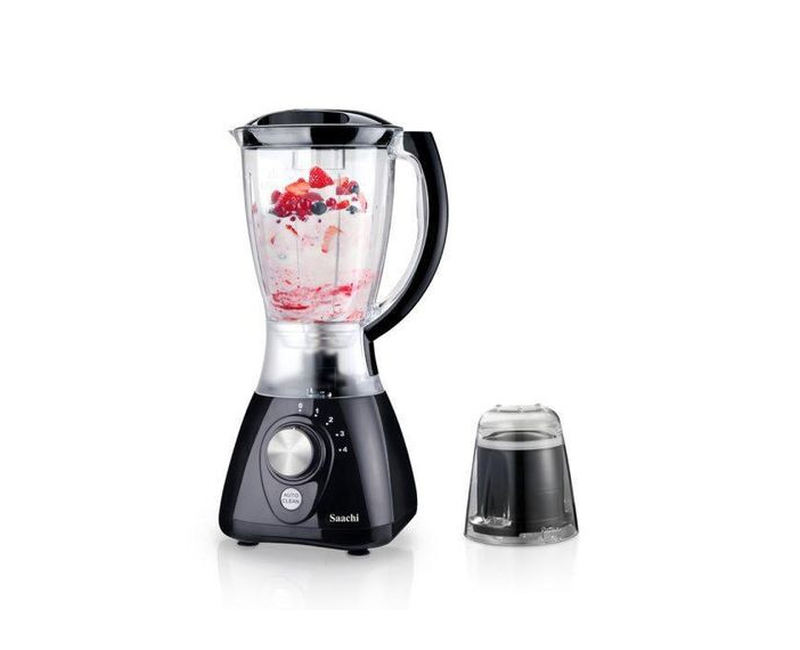2 In 1 Plastic Blender Black With 4 Speeds 1.5 Liters-Black