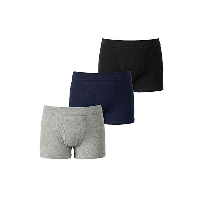 3 Pack Of Men's Briefs - Blue, Grey, Black