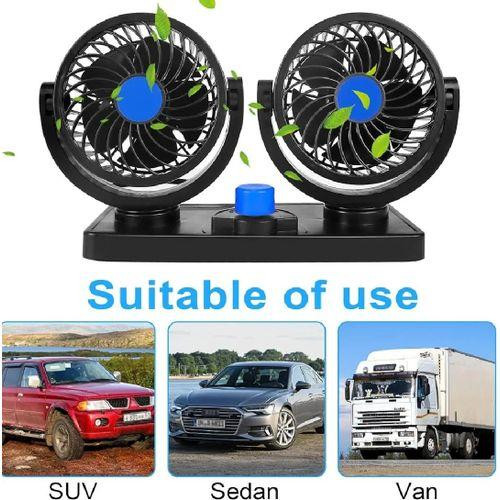 Automotive fan Car Fan 24v 360° Adjustable 3 Head Air Fan Low Noise Multifunctional Temporary Parking Card Auto Vehicles fan - Multicolor