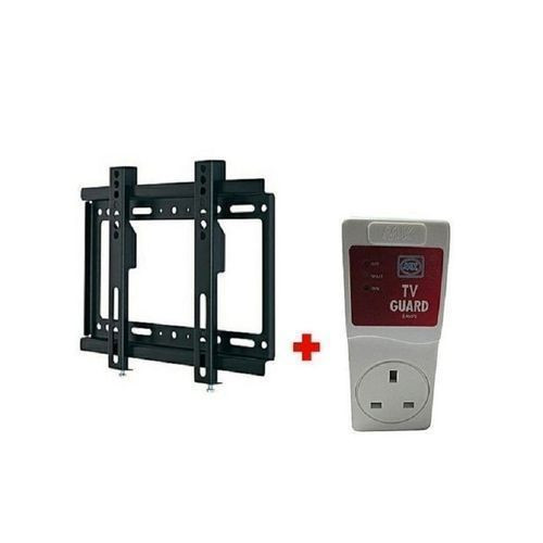Wall Mount Bracket Flat For 14''-42" LED/LCD Plasma TV Plus TV Guard - Black