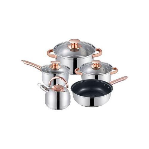 8 PC Stainless Steel Saucepans Cookware Pots With Kettle And Frying Pan - Multi-Colours